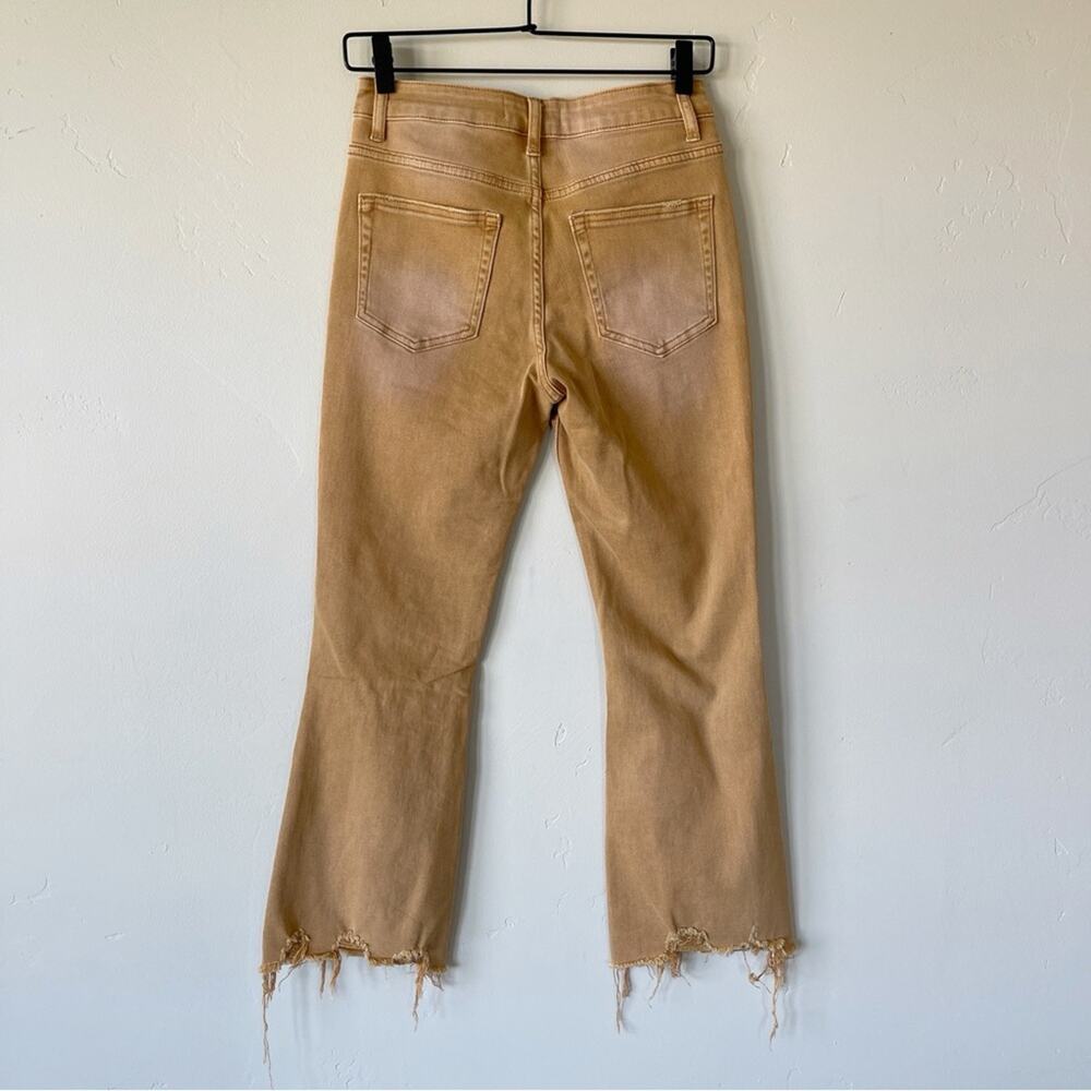Vervet 90s Vintage High Rise Crop Flare Jean in Army Khaki Size 26 Distressed - Picture 13 of 13